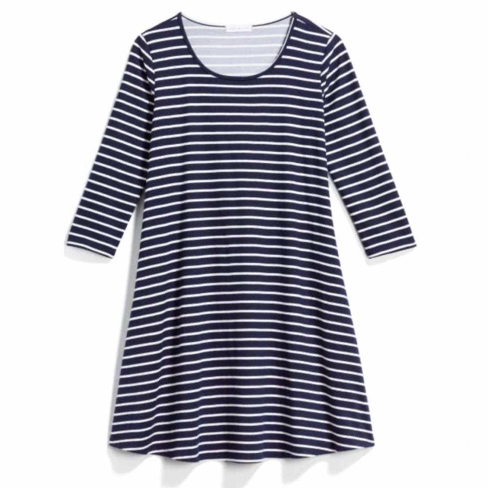 Nine Britton Striped Knit Dress Navy Blue/ White Sz Small